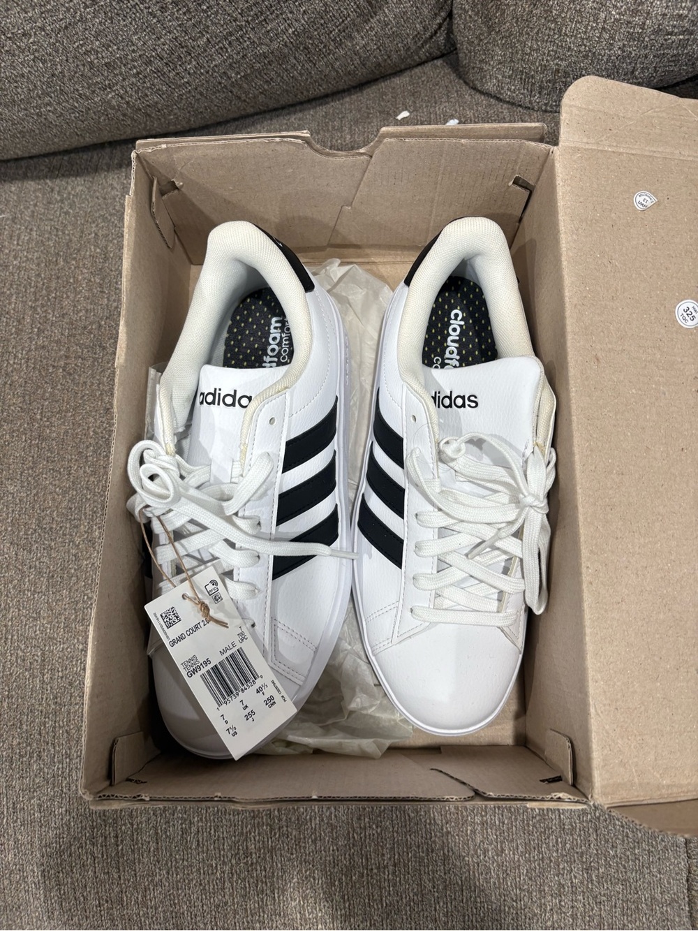 adidas White and Black Classic Low-Top Sneakers